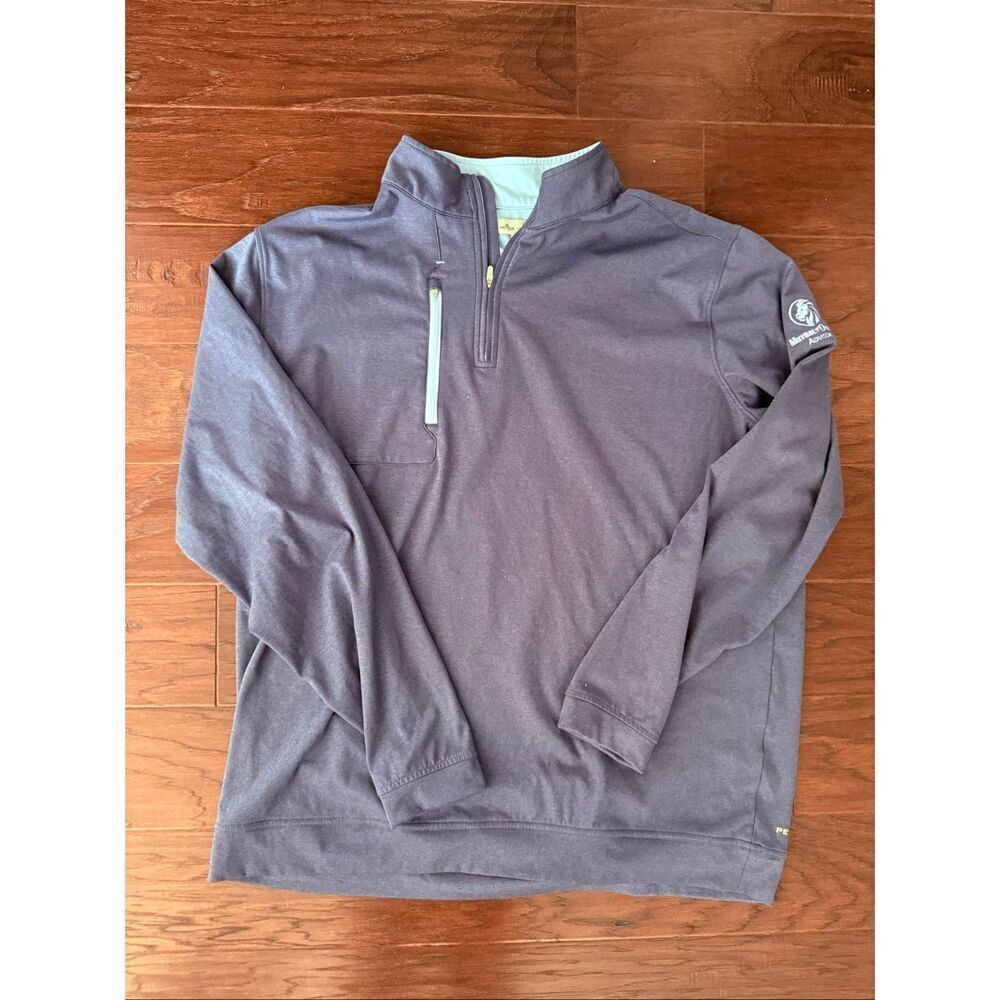 Peter Millar Navy and Light Blue 1/4 Zip Pullover XXL Branded